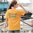 Summer new large size women's solid color printing bottoming shirt women's shirt loose short-sleeved t-shirt women