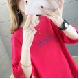 Summer  letter printed loose shirt round neck short sleeve T-shirt 